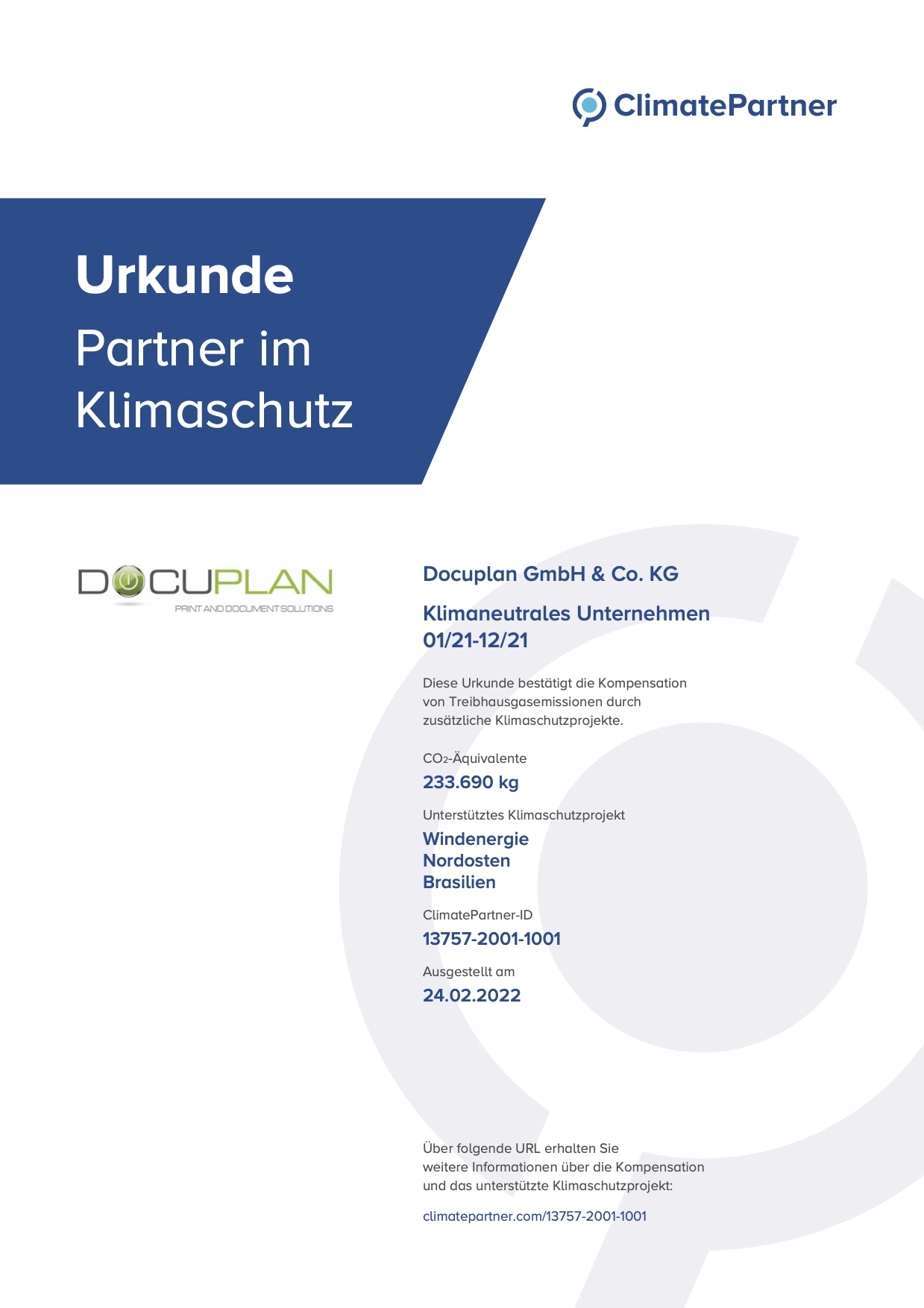 UrkundeKlimaneutralesUnternehmen
